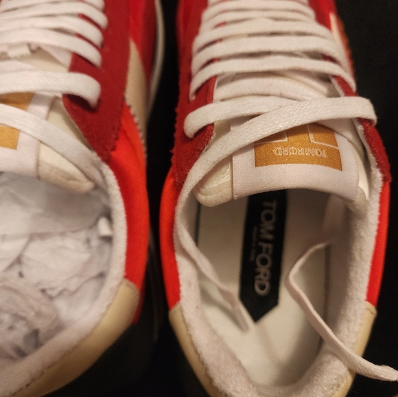 Red and white shoes with TF on it - Picture 9 of 9